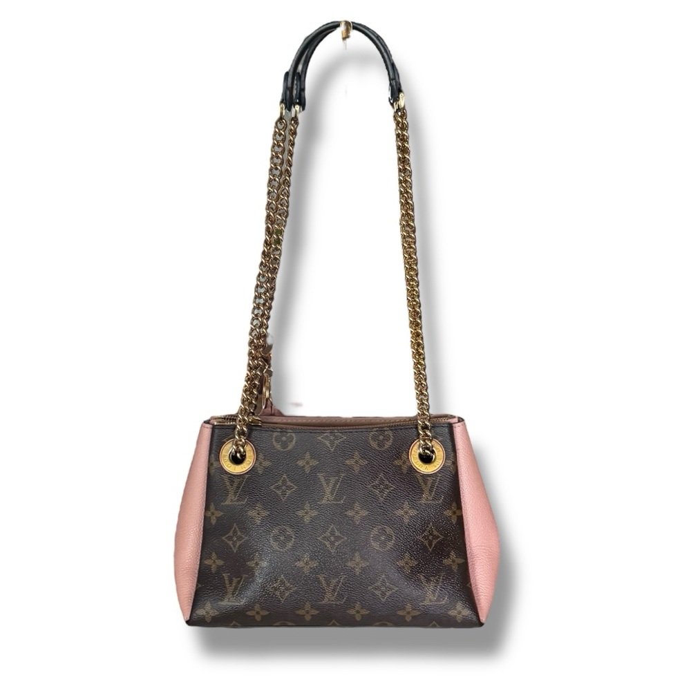 LOUIS VUITTON Magnolia Monogram Canvas Leather Surene BB Bag • Pink Bag Charm